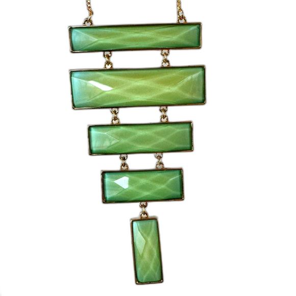 Susan Graver Jewelry - Susan Graver Tiered Drop Pendant Necklace in Green - New in Box